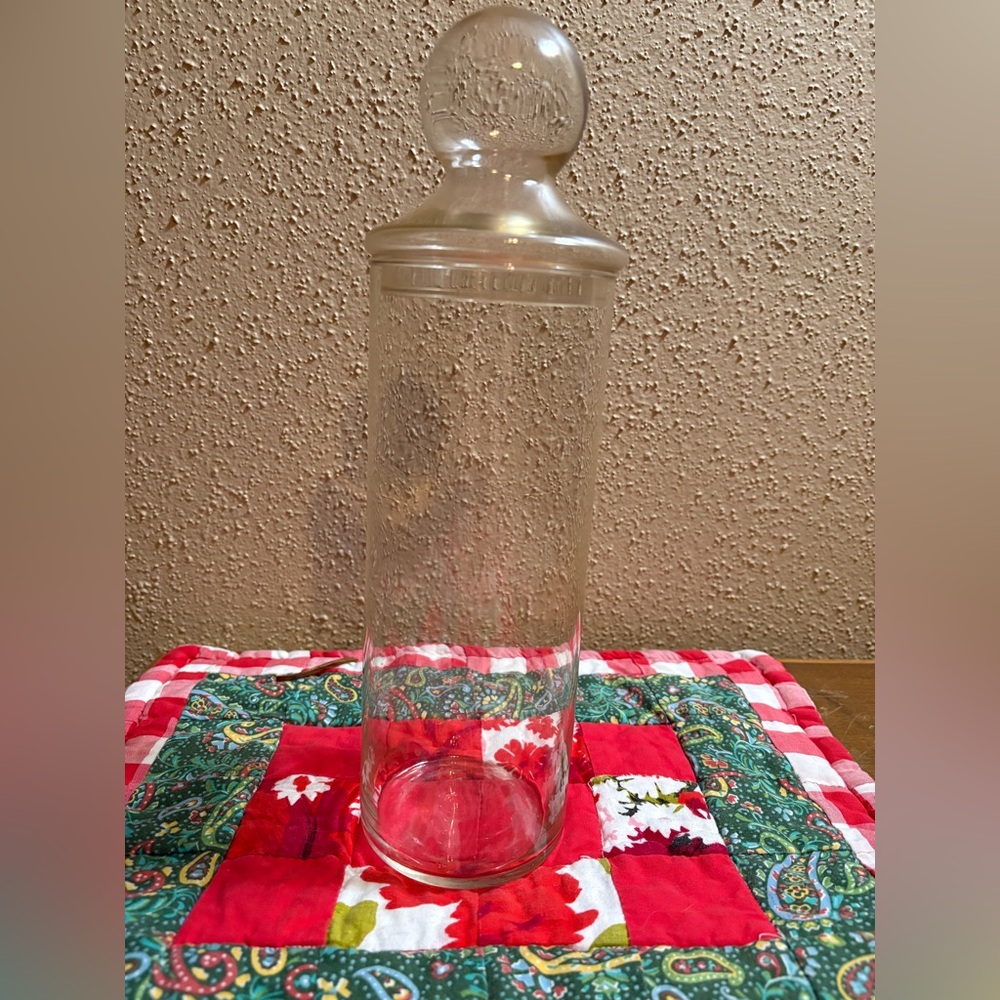 Vintage Clear Apothecary Jar with Bubble Lid